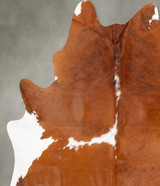 Brown and White XX-Large Brazilian Cowhide Rug 7'9"H x 6'11"W #B28565 by Hudson Hides
