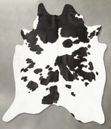 Black and White X-Large Brazilian Cowhide Rug 7'1"H x 6'7"W #B28573 by Hudson Hides