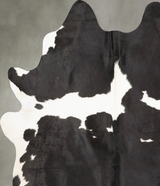 Black and White X-Large Brazilian Cowhide Rug 7'0"H x 6'2"W #B28609 by Hudson Hides