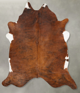 Medium Brindle XX-Large Brazilian Cowhide Rug 7'8"H x 6'11"W #B28618 by Hudson Hides