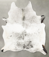 Salt and Pepper Black X-Large Brazilian Cowhide Rug 8'0"H x 6'3"W #B28678 by Hudson Hides