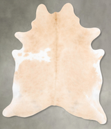 Beige and White X-Large Brazilian Cowhide Rug 7'11"H x 6'3"W #B28724 by Hudson Hides