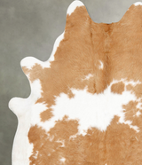 Beige and White XX-Large Brazilian Cowhide Rug 8'2"H x 7'2"W #B28753 by Hudson Hides