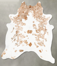Beige and White XX-Large Brazilian Cowhide Rug 8'0"H x 6'10"W #B28755 by Hudson Hides
