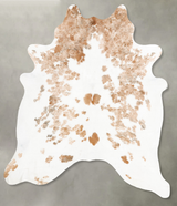 Beige and White XX-Large Brazilian Cowhide Rug 8'0"H x 6'10"W #B28755 by Hudson Hides