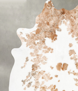 Beige and White XX-Large Brazilian Cowhide Rug 8'0"H x 6'10"W #B28755 by Hudson Hides