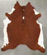 Brown and White Regular XX-Large Brazilian Cowhide Rug 8'2"H x 6'9"W #B28771 by Hudson Hides