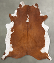 Brown and White Regular XX-Large Brazilian Cowhide Rug 8'1"H x 6'9"W #B28827 by Hudson Hides