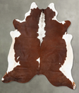 Brown and White Regular XX-Large Brazilian Cowhide Rug 8'1"H x 7'1"W #B28828 by Hudson Hides