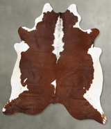 Brown and White Regular XX-Large Brazilian Cowhide Rug 8'1"H x 7'1"W #B28828 by Hudson Hides