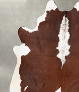 Brown and White Regular XX-Large Brazilian Cowhide Rug 8'1"H x 7'1"W #B28828 by Hudson Hides