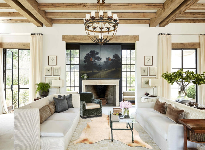 Champagne XX-Large Brazilian Cowhide Rug 7'9"H x 6'9"W #B2882 by Hudson Hides