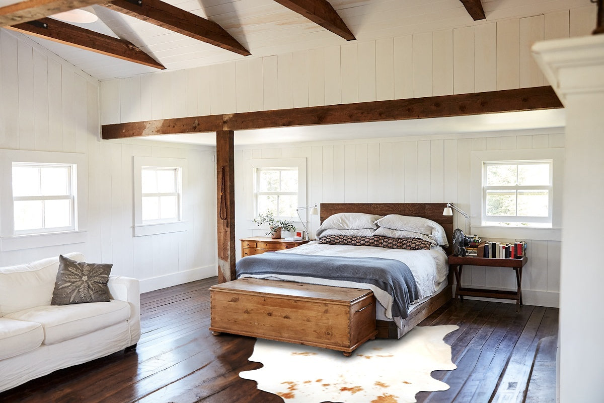 Brown and White Regular Cowhide Rug #B2886