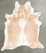 Beige and White XX-Large Brazilian Cowhide Rug 8'5"H x 6'9"W #B28884 by Hudson Hides