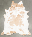 Beige and White XX-Large Brazilian Cowhide Rug 7'11"H x 7'1"W #B28886 by Hudson Hides