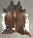 Chocolate and White X-Large Brazilian Cowhide Rug 7'1"H x 6'2"W #B28903 by Hudson Hides