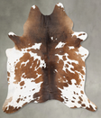 Chocolate and White XX-Large Brazilian Cowhide Rug 8'3"H x 6'9"W #B28953 by Hudson Hides