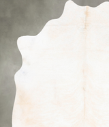 Ivory with Beige X-Large Brazilian Cowhide Rug 7'2"H x 6'3"W #B28956 by Hudson Hides