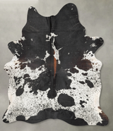 Salt and Pepper Black XX-Large Brazilian Cowhide Rug 8'6"H x 6'6"W #B28958 by Hudson Hides