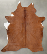 Brown and White Regular X-Large Brazilian Cowhide Rug 8'0"H x 6'0"W #B28967 by Hudson Hides