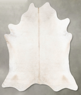 Ivory with Beige X-Large Brazilian Cowhide Rug 7'3"H x 6'9"W #B28975 by Hudson Hides