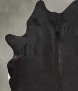 Solid Black X-Large Brazilian Cowhide Rug 7'7"H x 6'3"W #B28978 by Hudson Hides
