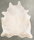 Ivory with Beige XX-Large Brazilian Cowhide Rug 8'6"H x 6'7"W #B28987 by Hudson Hides