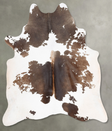 Chocolate and White X-Large Brazilian Cowhide Rug 7'7"H x 6'6"W #B28993 by Hudson Hides