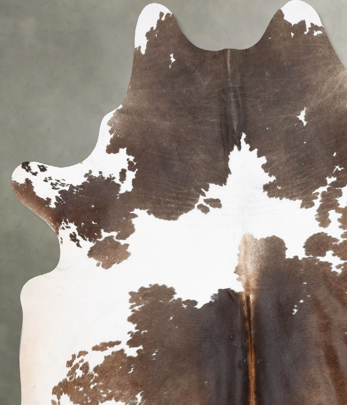 Chocolate and White X-Large Brazilian Cowhide Rug 7'7"H x 6'6"W #B28993 by Hudson Hides