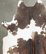 Chocolate and White X-Large Brazilian Cowhide Rug 7'7"H x 6'6"W #B28993 by Hudson Hides