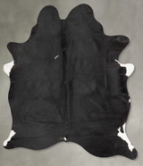 Solid Black XX-Large Brazilian Cowhide Rug 8'4"H x 6'4"W #B29002 by Hudson Hides