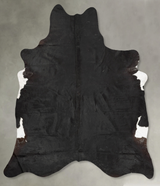 Solid Black XX-Large Brazilian Cowhide Rug 8'5"H x 7'0"W #B29011 by Hudson Hides