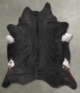 Solid Black XX-Large Brazilian Cowhide Rug 8'9"H x 7'4"W #B29012 by Hudson Hides