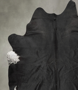 Solid Black XX-Large Brazilian Cowhide Rug 8'9"H x 7'4"W #B29012 by Hudson Hides