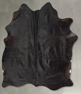 Solid Black X-Large Brazilian Cowhide Rug 7'3"H x 6'4"W #B29019 by Hudson Hides