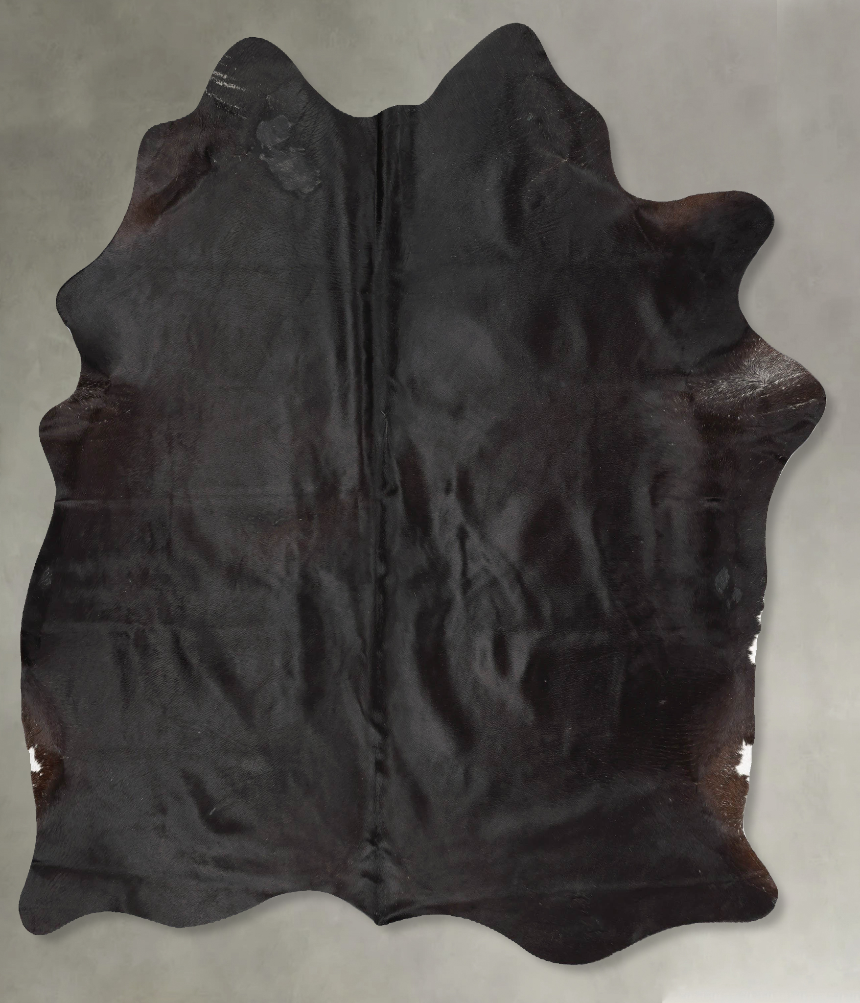 Solid Black Cowhide Rug #B29019