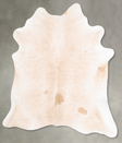 Ivory with Beige X-Large Brazilian Cowhide Rug 7'2"H x 6'2"W #B29023 by Hudson Hides