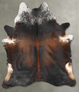Chocolate and White X-Large Brazilian Cowhide Rug 7'10"H x 6'3"W #B29024 by Hudson Hides