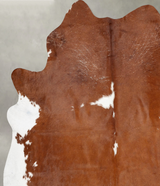 Brown and White Regular XX-Large Brazilian Cowhide Rug 8'2"H x 7'3"W #B29030 by Hudson Hides