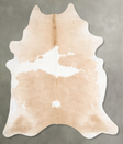 Beige and White XX-Large Brazilian Cowhide Rug 8'10"H x 7'0"W #B29043 by Hudson Hides