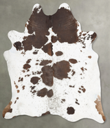 Chocolate and White XX-Large Brazilian Cowhide Rug 8'4"H x 7'3"W #B29046 by Hudson Hides