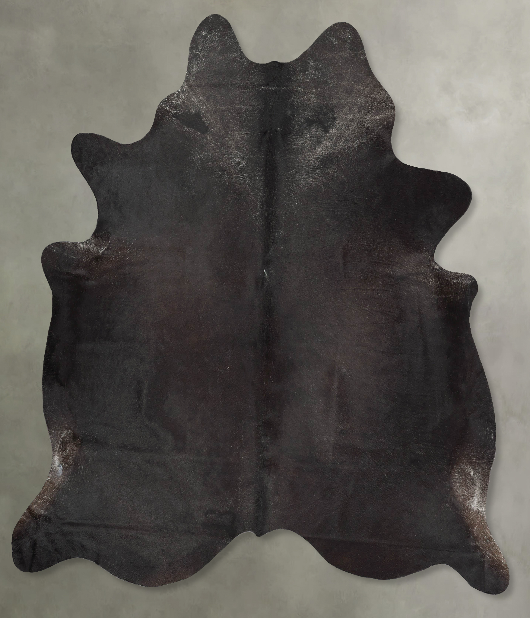 Solid Black Cowhide Rug #B29077