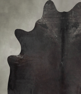 Solid Black XX-Large Brazilian Cowhide Rug 7'11"H x 7'0"W #B29077 by Hudson Hides