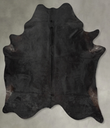 Solid Black XX-Large Brazilian Cowhide Rug 8'2"H x 6'8"W #B29079 by Hudson Hides