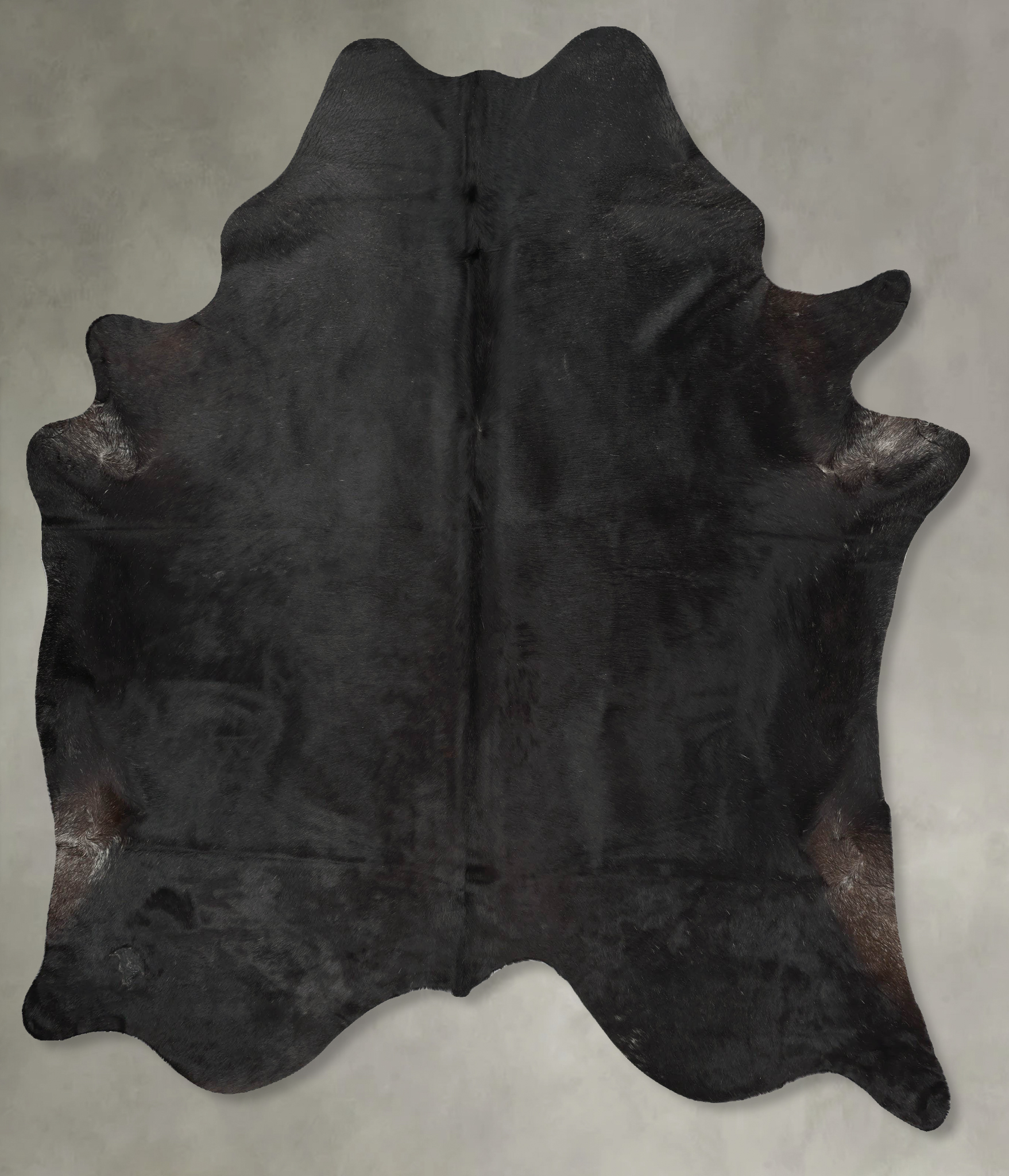 Solid Black Cowhide Rug #B29079