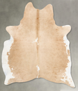Beige and White X-Large Brazilian Cowhide Rug 7'9"H x 6'0"W #B29085 by Hudson Hides