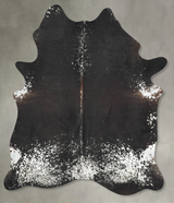 Salt and Pepper Black XX-Large Brazilian Cowhide Rug 8'5"H x 6'6"W #B29095 by Hudson Hides