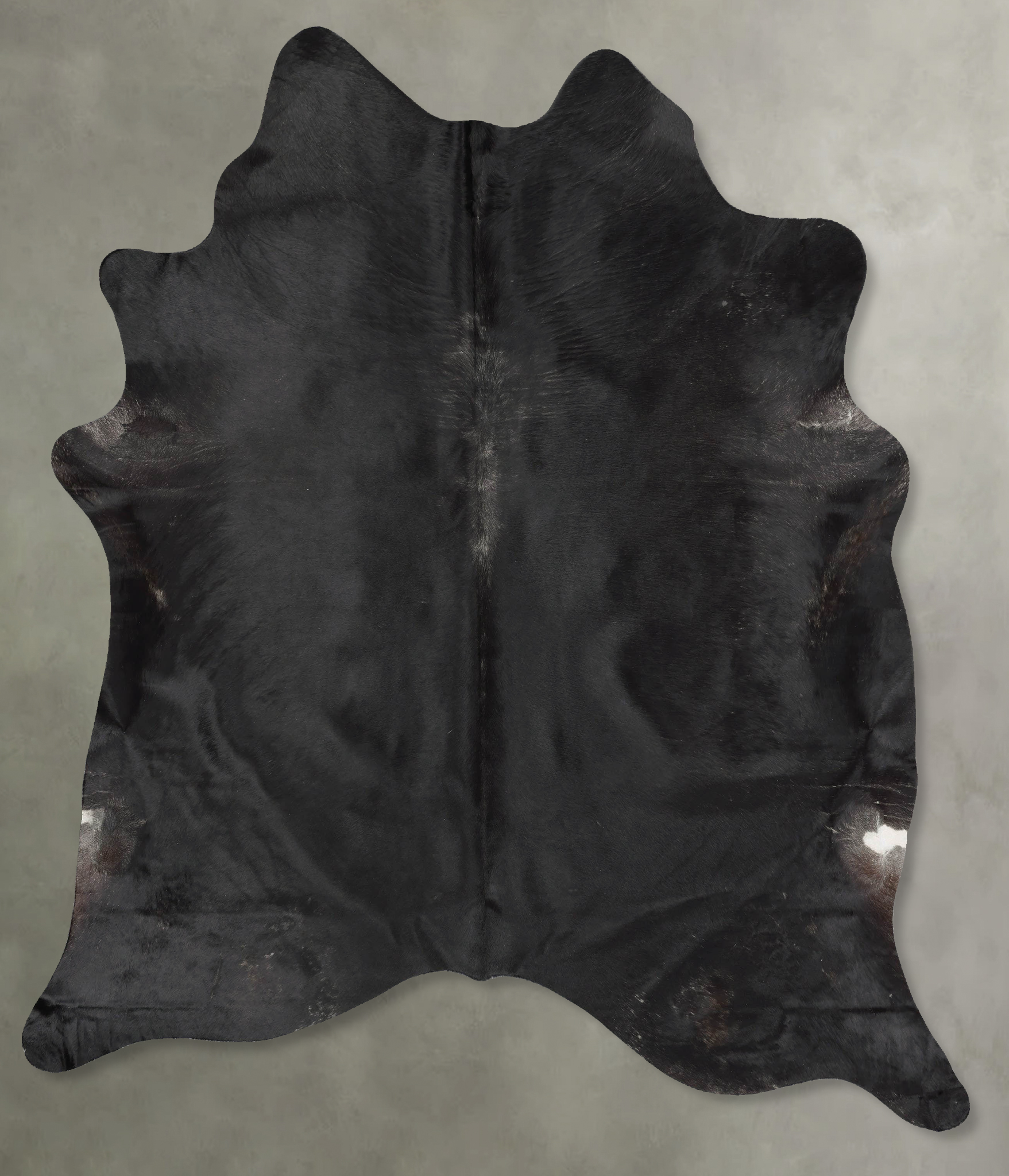 Solid Black Cowhide Rug #B29097