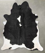 Black and White XX-Large Brazilian Cowhide Rug 8'1"H x 7'0"W #B29109 by Hudson Hides