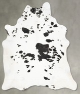 Salt and Pepper Black XX-Large Brazilian Cowhide Rug 7'10"H x 6'7"W #B29110 by Hudson Hides